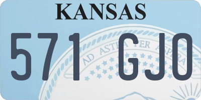 KS license plate 571GJO