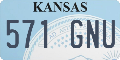 KS license plate 571GNU