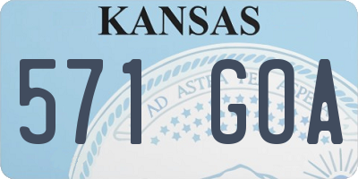 KS license plate 571GOA