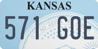 KS license plate 571GOE