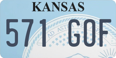 KS license plate 571GOF