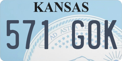 KS license plate 571GOK