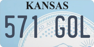 KS license plate 571GOL