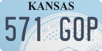 KS license plate 571GOP