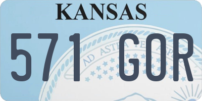 KS license plate 571GOR