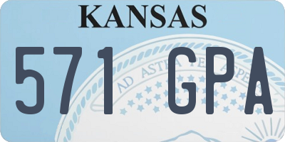 KS license plate 571GPA