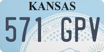 KS license plate 571GPV