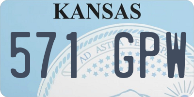 KS license plate 571GPW