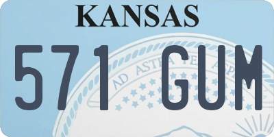 KS license plate 571GUM