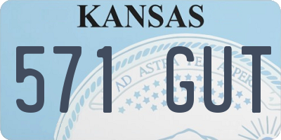 KS license plate 571GUT