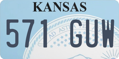 KS license plate 571GUW