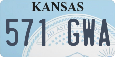 KS license plate 571GWA