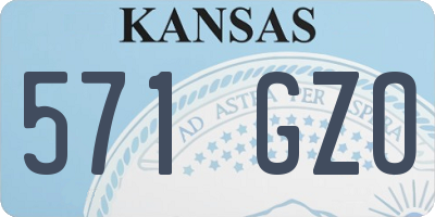 KS license plate 571GZO