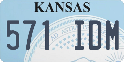KS license plate 571IDM