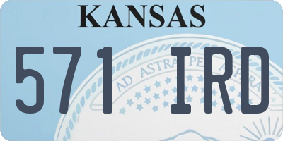 KS license plate 571IRD