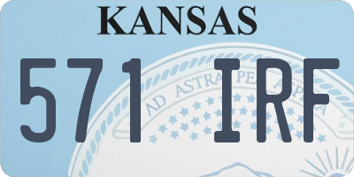 KS license plate 571IRF