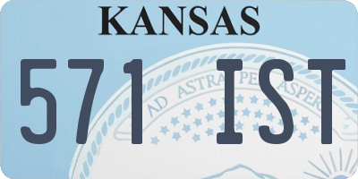 KS license plate 571IST