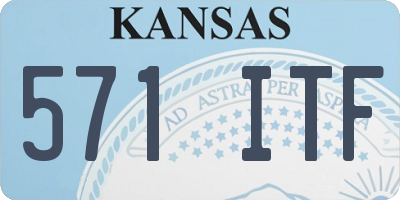 KS license plate 571ITF