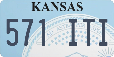 KS license plate 571ITI