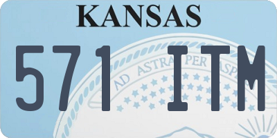 KS license plate 571ITM