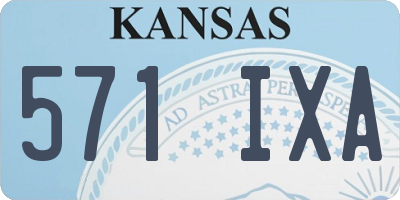 KS license plate 571IXA
