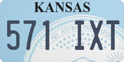 KS license plate 571IXT