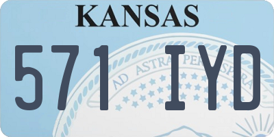 KS license plate 571IYD
