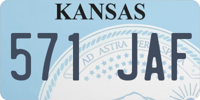 KS license plate 571JAF