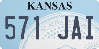 KS license plate 571JAI