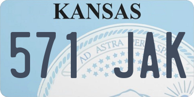 KS license plate 571JAK