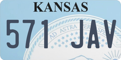 KS license plate 571JAV