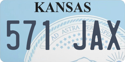 KS license plate 571JAX