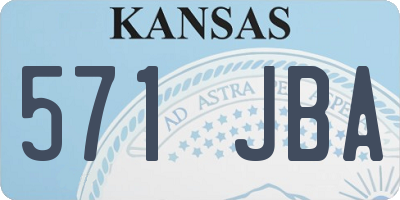 KS license plate 571JBA