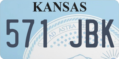 KS license plate 571JBK