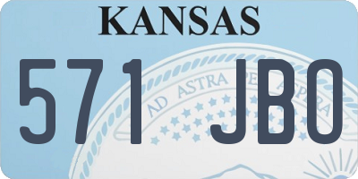 KS license plate 571JBO