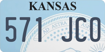 KS license plate 571JCO