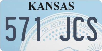 KS license plate 571JCS