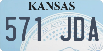 KS license plate 571JDA