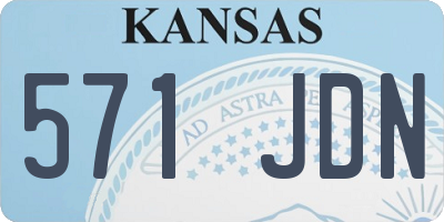 KS license plate 571JDN