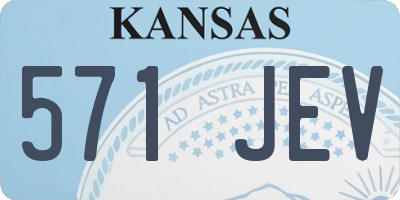 KS license plate 571JEV