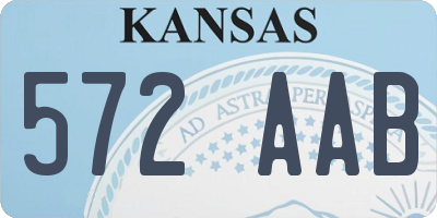 KS license plate 572AAB