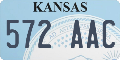 KS license plate 572AAC