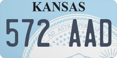 KS license plate 572AAD