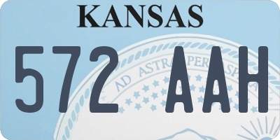 KS license plate 572AAH