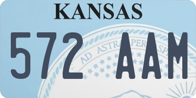 KS license plate 572AAM