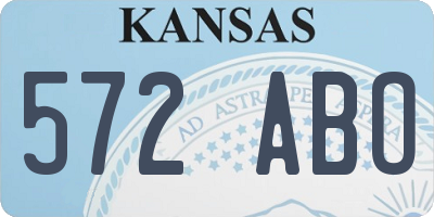 KS license plate 572ABO
