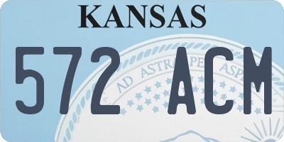 KS license plate 572ACM