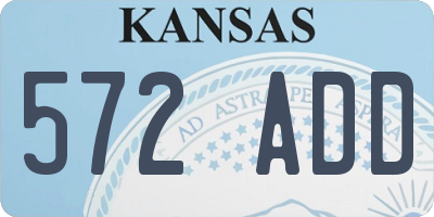KS license plate 572ADD