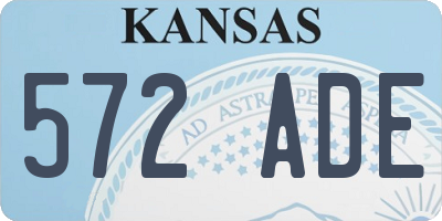 KS license plate 572ADE