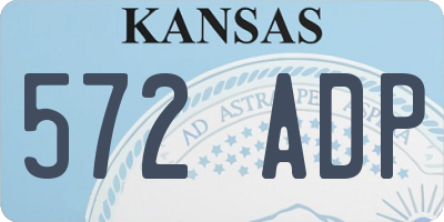 KS license plate 572ADP